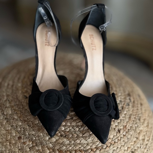 Black suede distressed stilettos heels - Picture 4 of 12